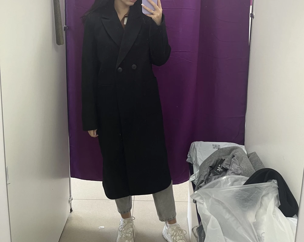 Теплое пальто,прямое ,не маломерит