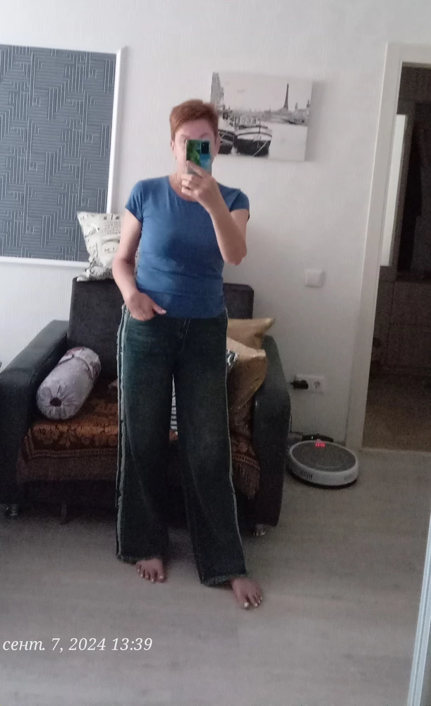 Это любовь с первого взгляда! Цвет, качество ткани, длина-все идеально! Красивые, винтажные! Мой рост 172, ОБ 104, 30 раз в самый раз. Не надо подшивать, тем более внизу бахрома, при этом не люблю ,,подстрелянные,, А цвет какой изумительный! Я рада, что мы встретились ❤️